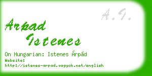 arpad istenes business card
